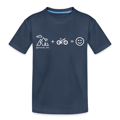 Mountains + Bike = Happiness - Kids' Premium Organic T-Shirt