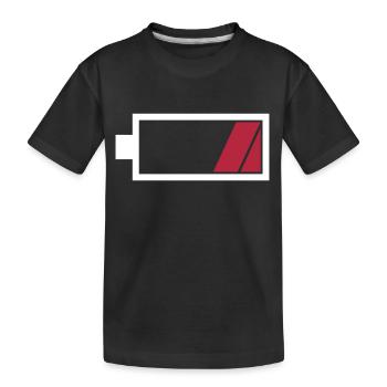 Battery empty - Kids' Premium Organic T-Shirt - black - Front