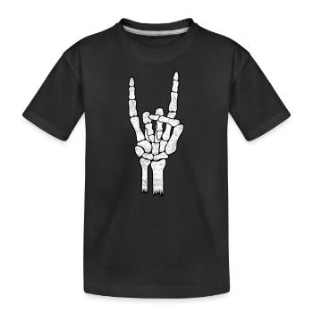Skeleton Hand Rock Metal Sign - T-shirt bio Premium Enfant - noir - Devant