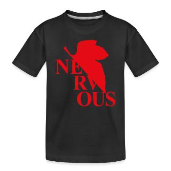 EVA NERVous Logo Parody - Kids' Premium Organic T-Shirt - black - Front