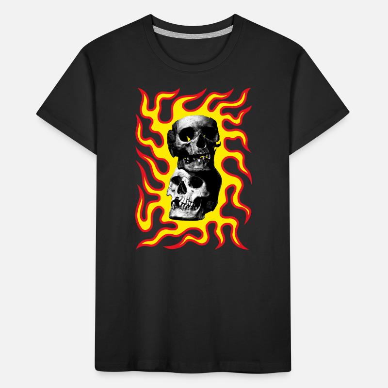 Skulls On Fire From Hell Kids' Premium Organic T-Shirt