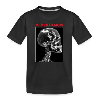 Totenkopf Memento Mori Schwarz - Kinder Premium Bio T-Shirt - Schwarz - Vorne