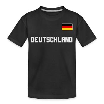 Look maillot de l’Allemagne avec drapeau sur la poitrine - T-shirt bio Premium Enfant - noir - Devant