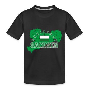 Sachsen - Kinder Premium Bio T-Shirt - Schwarz - Vorne