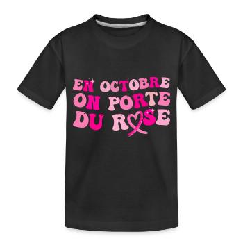 Octobre rose solidarité cancer du sein cadeau - T-shirt bio Premium Enfant - noir - Devant