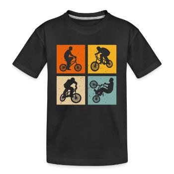 T-Shirt Fahrer BMX Geschenk Bike BMX - Kinder Premium Bio T-Shirt - Schwarz - Vorne