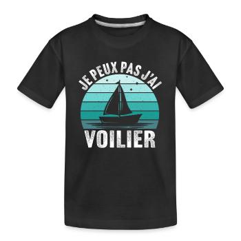 je peux pas j'ai voilier - T-shirt bio Premium Enfant - noir - Devant