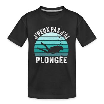 J'peux pas j'ai plongée sous-marine - T-shirt bio Premium Enfant - noir - Devant