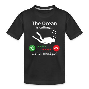 der Ozean ruft und ich muss gehen - Kinder Premium Bio T-Shirt - Schwarz - Vorne