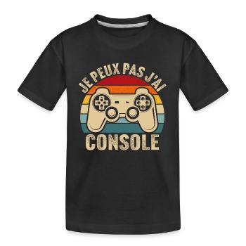 je peux pas jai console cadeau geek jeux video - T-shirt bio Premium Enfant - noir - Devant