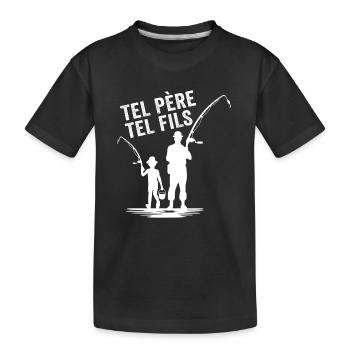 futur pêcheur comme papa cadeau pêcheur papa - T-shirt bio Premium Enfant - noir - Devant