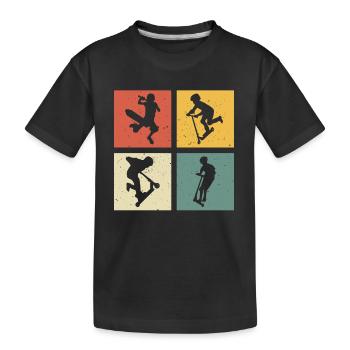 Scooter retro scooter scooter - Kids' Premium Organic T-Shirt - black - Front