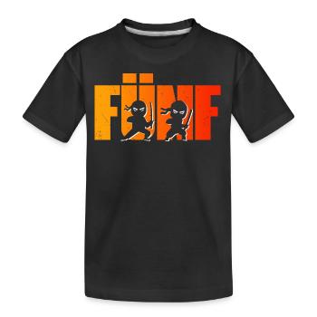 Ninja 5 Jahre alt 5. Geburtstag Junge Ninjas - Kinder Premium Bio T-Shirt - Schwarz - Vorne