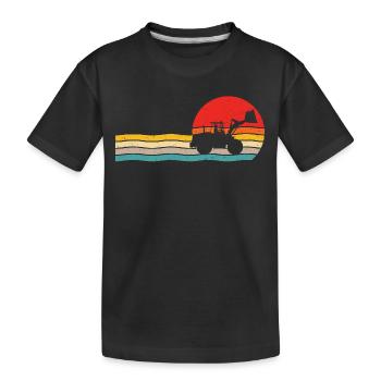 chargeuse sur pneus Retro T-shirt Chargeur sur pneus - T-shirt bio Premium Enfant - noir - Devant