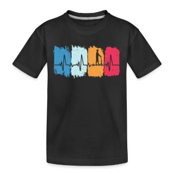 kick scooter retro heartbeat scooter scooter scooter - Kids' Premium Organic T-Shirt - black - Front