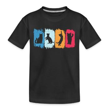Cat Retro T-Shirt Cat Cat - Kids' Premium Organic T-Shirt - black - Front