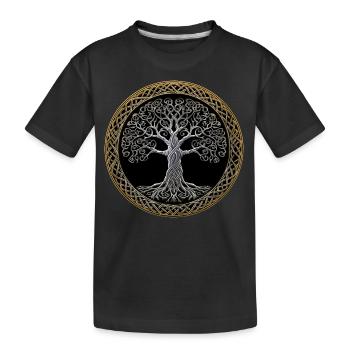 Yggdrasil, arbre de vie, symbole celtique - T-shirt bio Premium Enfant - noir - Devant