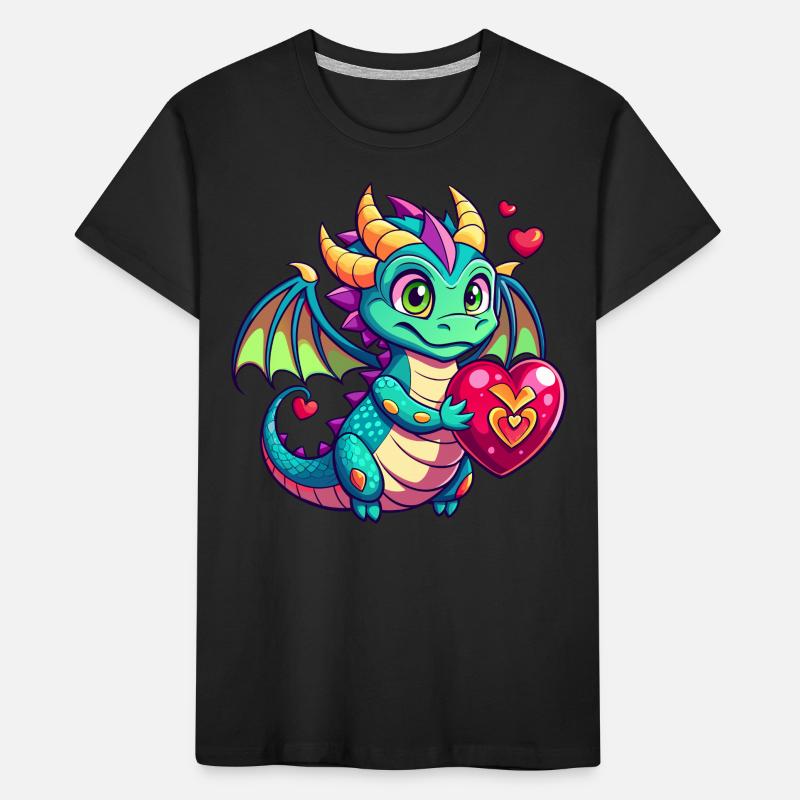 Farbenfroher Drache Kinder Premium Bio T-Shirt