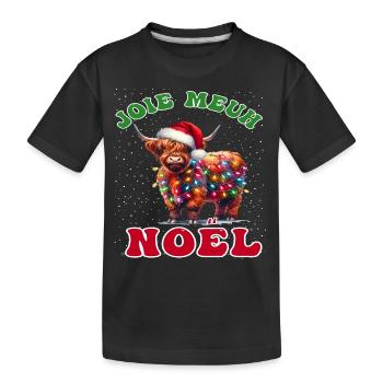 Joie Meuh Noël Cadeau Humoristique Vache Noël - T-shirt bio Premium Enfant - noir - Devant