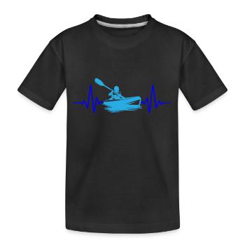 Heartbeat Kayaking | Colors can be changed - Kids' Premium Organic T-Shirt - black - Front