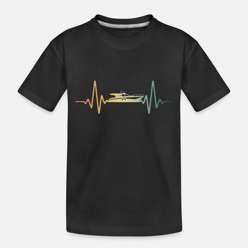 Heartbeat Bateau Bateau ECG Pulse - T-shirt bio Premium Enfant - noir