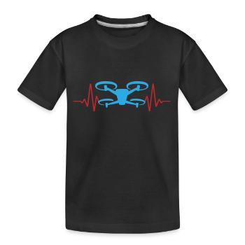 Heartbeat Drone Drone ECG | Colors can be changed - Kids' Premium Organic T-Shirt - black - Front