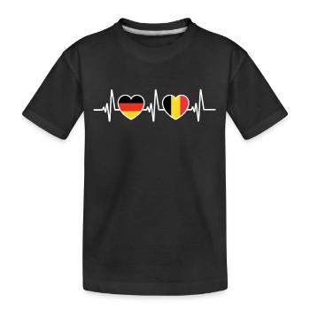 Deutschland und Belgien belgisch Flaggen Patriot - Kinder Premium Bio T-Shirt - Schwarz - Vorne