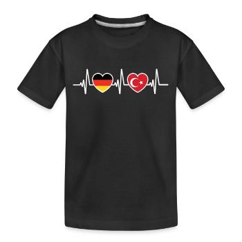 Deutschland und Türkei Türkische Flaggen Patriot - Kinder Premium Bio T-Shirt - Schwarz - Vorne