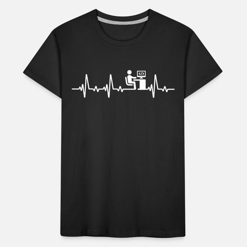 Programmer Heartbeat Computer Scientist code Kids' Premium Organic T-Shirt