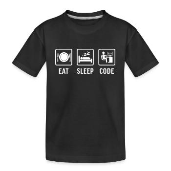 Eat sleep Code t-shirt programming - Kids' Premium Organic T-Shirt - black - Front