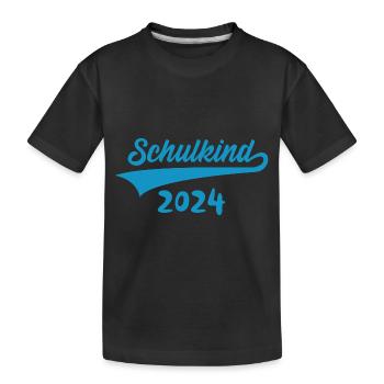 1. KLASSE EINSCHULUNG SCHULKIND 2024 - Kinder Premium Bio T-Shirt - Schwarz - Vorne