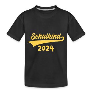 EINSCHULUNG ENDLICH SCHULKIND 2024 - Kinder Premium Bio T-Shirt - Schwarz - Vorne