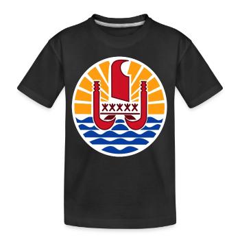 Armoiries nationales de la Polynésie française - T-shirt bio Premium Enfant - noir - Devant