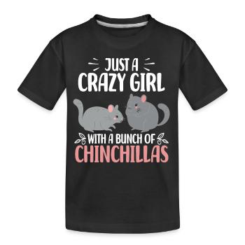 Chinchilla Liebhaber | Chinchillas Tiere Geschenke - Kinder Premium Bio T-Shirt - Schwarz - Vorne