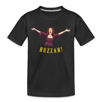 HUZZAH! - Kids' Premium Organic T-Shirt - black - Front