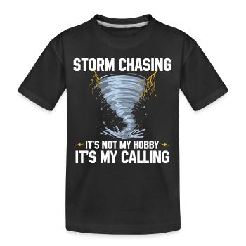 Sturmjäger Shirts | Unwetter Sturm Blitz Geschenke - Kinder Premium Bio T-Shirt - Schwarz - Vorne