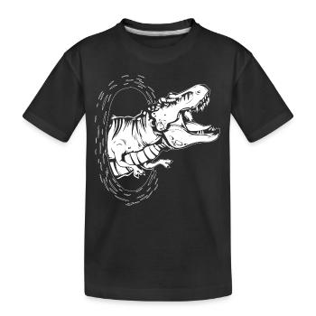 Dino DINOSAURIER GESCHENK T-REX JURASSIC DINOSAUR - Kinder Premium Bio T-Shirt - Schwarz - Vorne