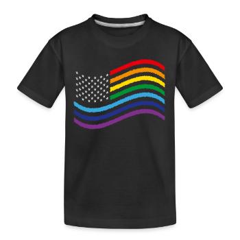 USA Rainbow Flag - Kids' Premium Organic T-Shirt - black - Front