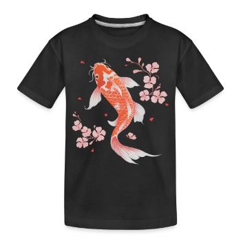 Koi Poisson Carpe Japon Chine Poisson - T-shirt bio Premium Enfant - noir - Devant