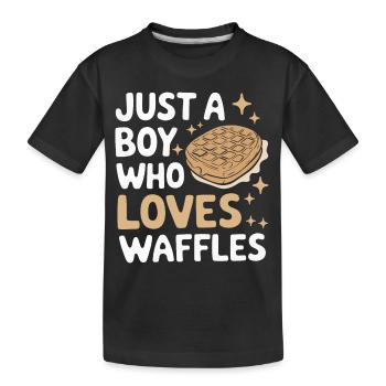 Waffles Breakfast Sweets - Kids' Premium Organic T-Shirt - black - Front