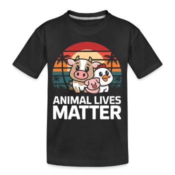 Végétarien Végétalien Végétarien Végétarien - T-shirt bio Premium Enfant - noir - Devant