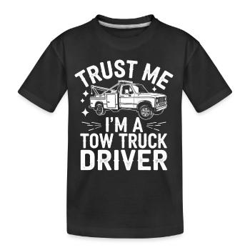 Tow Truck Truck Tow Truck - Kids' Premium Organic T-Shirt - black - Front
