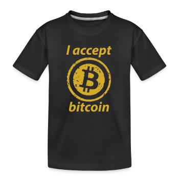 Bitcoin / Kryptowährung / Gold / Geld / Geschenk - Kinder Premium Bio T-Shirt - Schwarz - Vorne