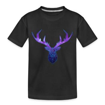 Low Poly Cosmos Deer - Kids' Premium Organic T-Shirt - black - Front