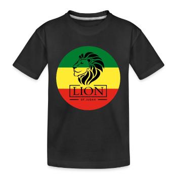 Lion of Judah - Jah Rastafari Reggae Roots Shirt - Kinder Premium Bio T-Shirt - Schwarz - Vorne