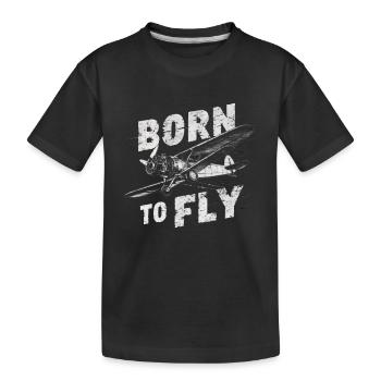Né pour voler - T-shirt bio Premium Enfant - noir - Devant