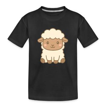 Cute Baby Sheep - Kids' Premium Organic T-Shirt - black - Front