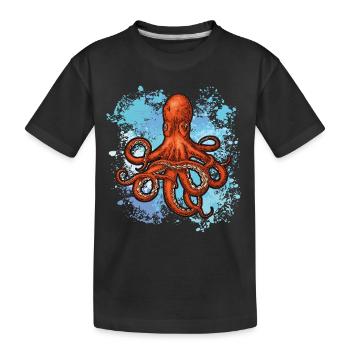 Oktopus ist mein Lieblingstier - Kinder Premium Bio T-Shirt - Schwarz - Vorne