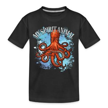 Oktopus ist mein Lieblingstier - Kinder Premium Bio T-Shirt - Schwarz - Vorne