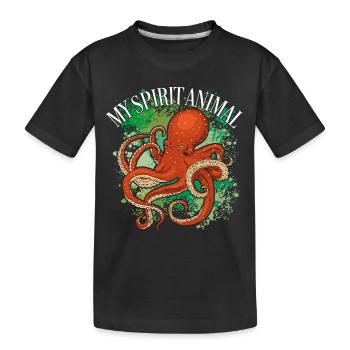 Octopus is my favorite animal - Kids' Premium Organic T-Shirt - black - Front